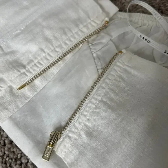 SABO Shirred Milkmaid Crop Top Womens Size XS Romantic Feminine Cottage Coquette - Picture 11 of 12